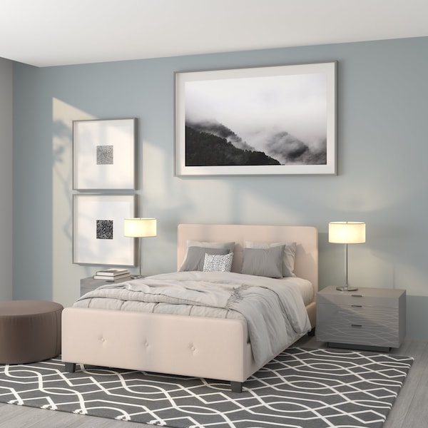 Flash Furniture Platform Bed, Tribeca, Full, Beige HG-18-GG - main